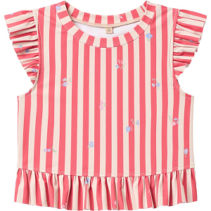 Костюм купальный Wheat "Alma Red Stripe Flowers", 2 предмета, цветущие полоски